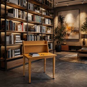 میز مطالعه کتابخانه‌ای