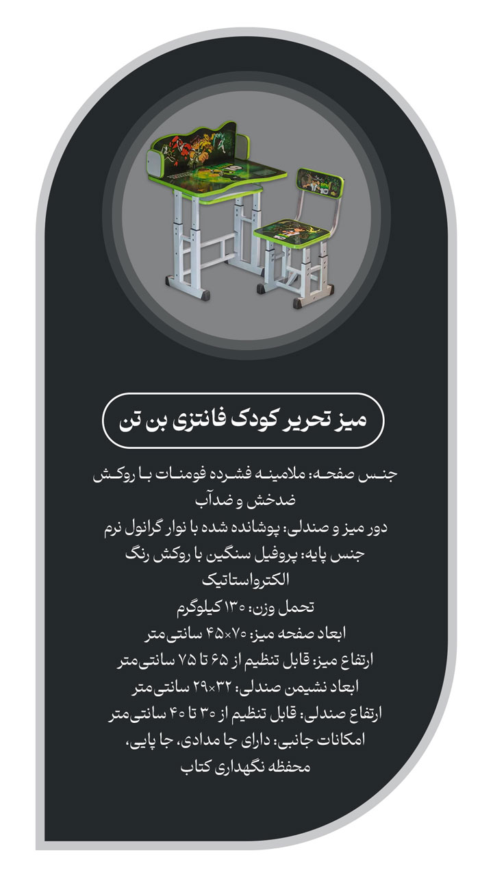 میز تحریر کودک کارتونی مدل بن تن Ben Ten