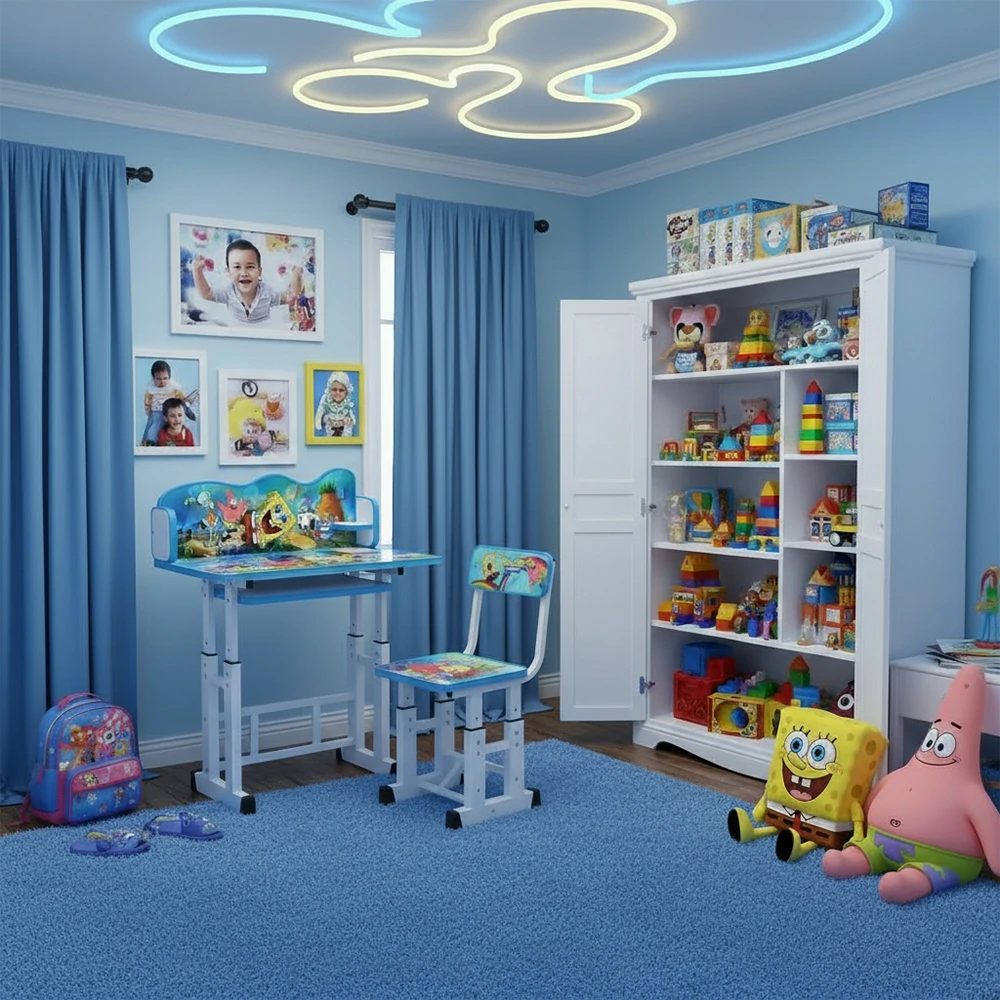 میز و صندلی تحریر کودک طرح باب اسفنجی - Image 3