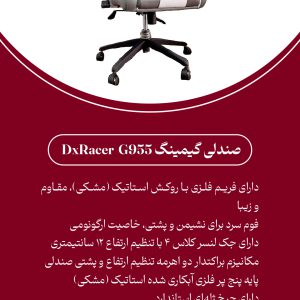 صندلی گیمینگ DxRacer – G955
