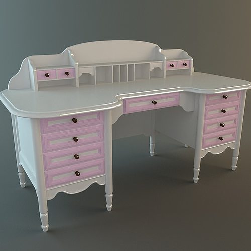 girls desk 3d model max 3ds