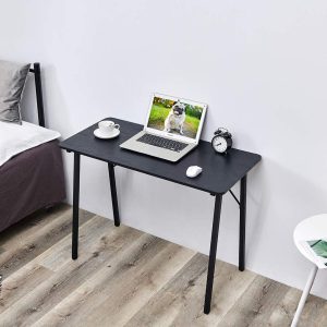 simple computer desk gaming desk small desk home office desk with metal legs for students adult wooden study desk100x48x74cm black ef9f1826