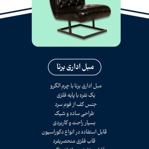 مبل اداری تک نفره لاکچری چرمی برنا