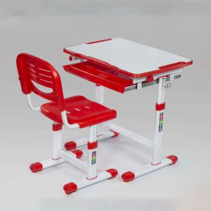 ست میز و صندلی تحریر کودک قابل تنظیم ارتفاع وایت برد قرمز
