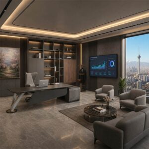 میز مدیریتی لاکچری پایه فلزی وکیوم وارک