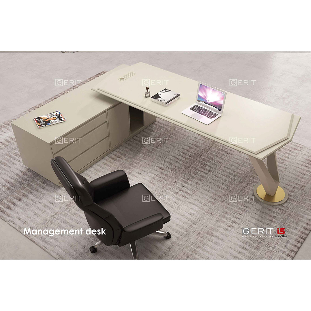 میز مدیریتی مدرن و لاکچری پایه فلزی وکیوم وارک
