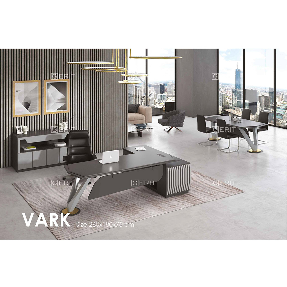 میز مدیریتی مدرن و لاکچری پایه فلزی وکیوم وارک