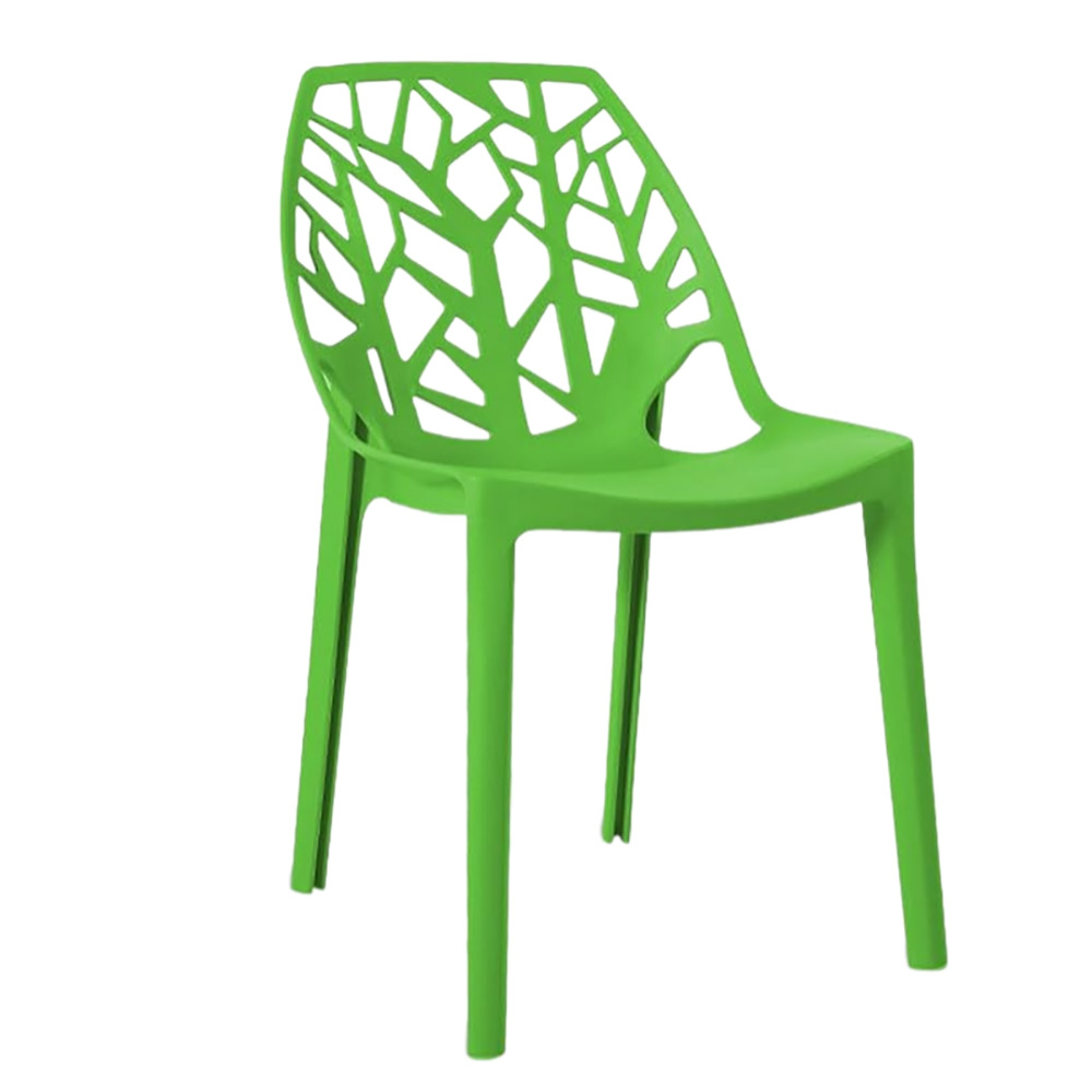 صندلی پلاستیکی مدل شاخ و برگی سبز