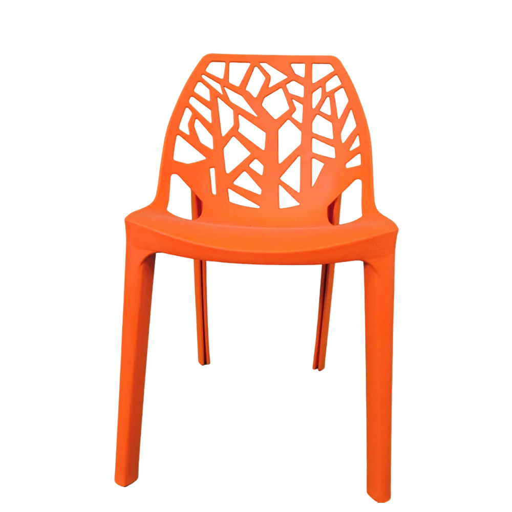 صندلی پلاستیکی مدل شاخ و برگی نارنجی