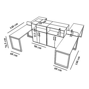 میز کار گروهی کمد دار مدل GFK109