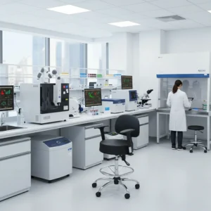 صندلی آزمایشگاهی رکاب‌دار و دسته‌دار مدل T300