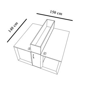 میز کار گروهی دو نفره پایه فلزی GFK105