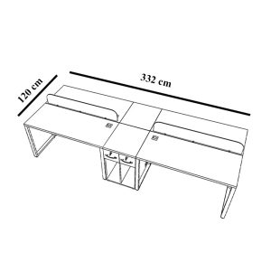 میز کار گروهی پایه فلزی مدل GFK114