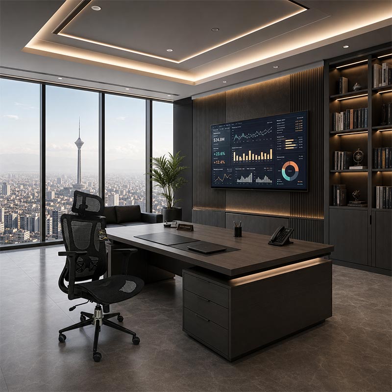 صندلی مدیریتی فول مش گلد 115